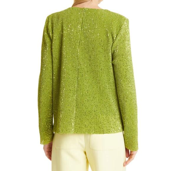 Stine Goya Denise Green Sequined Long Sleeve Top Size XS - Picture 2 of 7